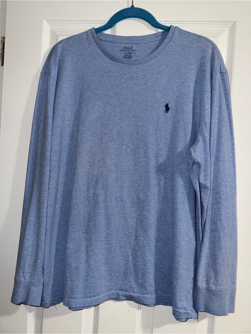 Polo by Ralph Lauren Men's Long-Sleeve Crewneck - Heathered Blue